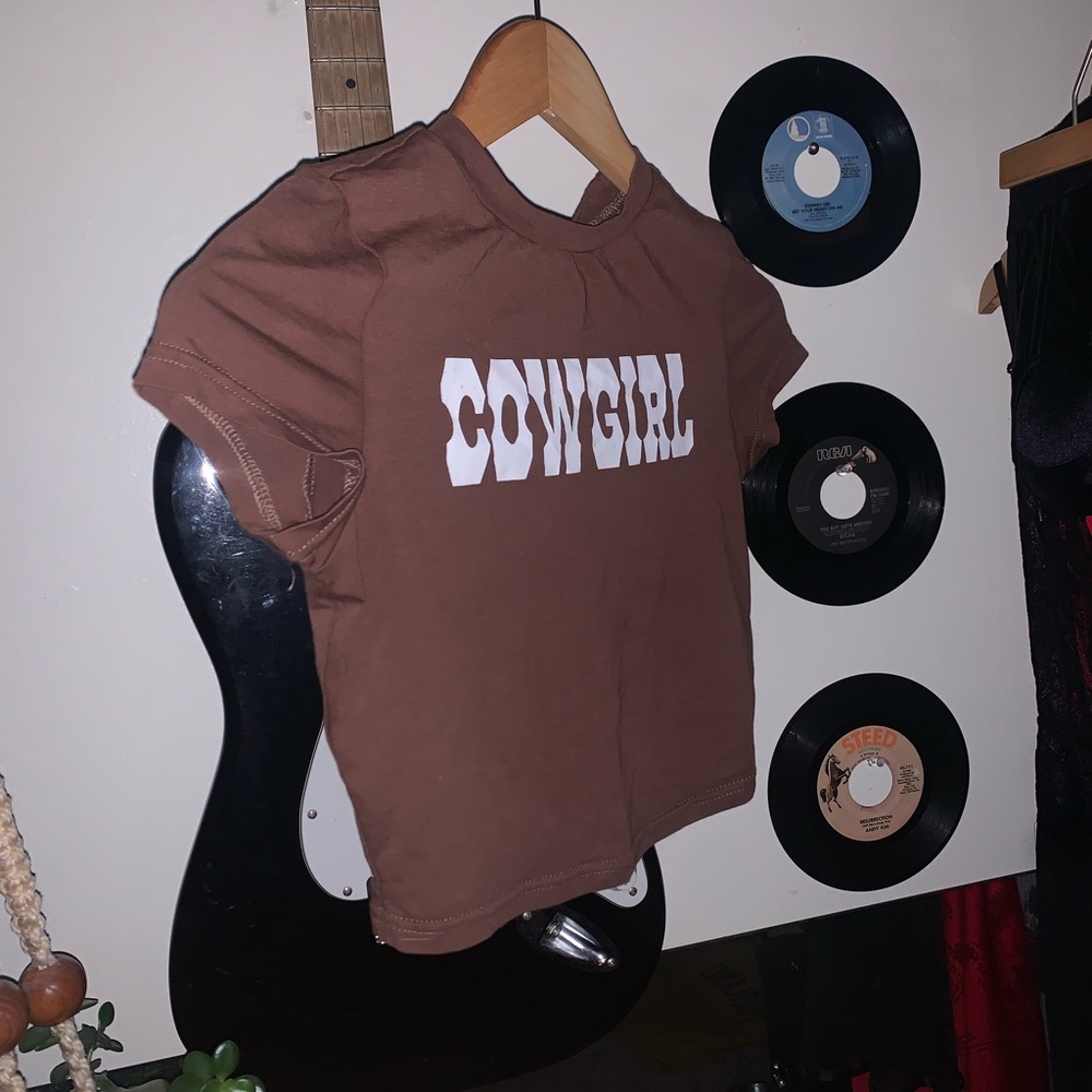 Y2K Brown Cowgirl Crop Top